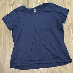 NWOT Nike Womens T-Shirt Crewneck Short Sleeve Athletic Fit Cotton Navy Size XXL